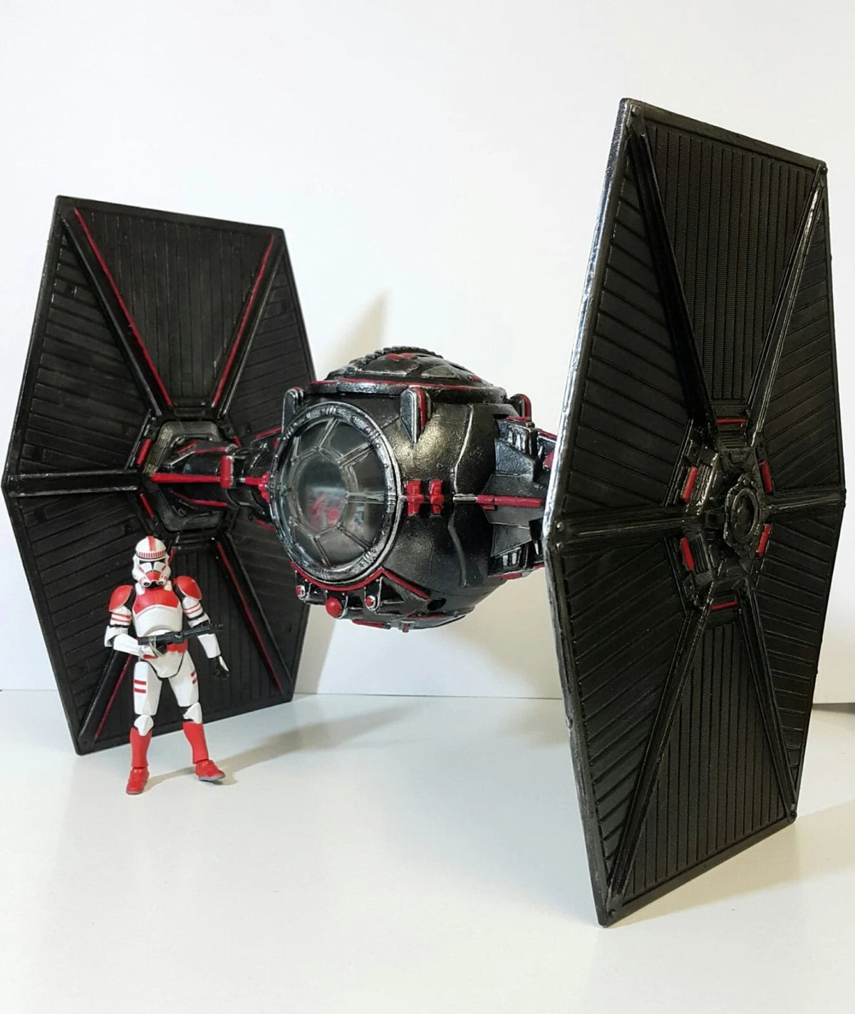 STAR WARS Obsidian Fang Tie Fighter Interceptor | Hand Painted Sith Starfighter - view 5