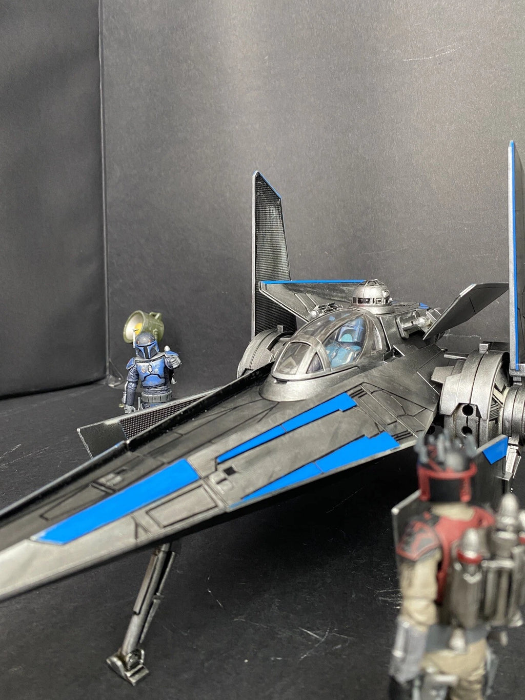 Star Wars V-Wing Interceptor — Blue Sith Maul Shadow Lord refit collectible