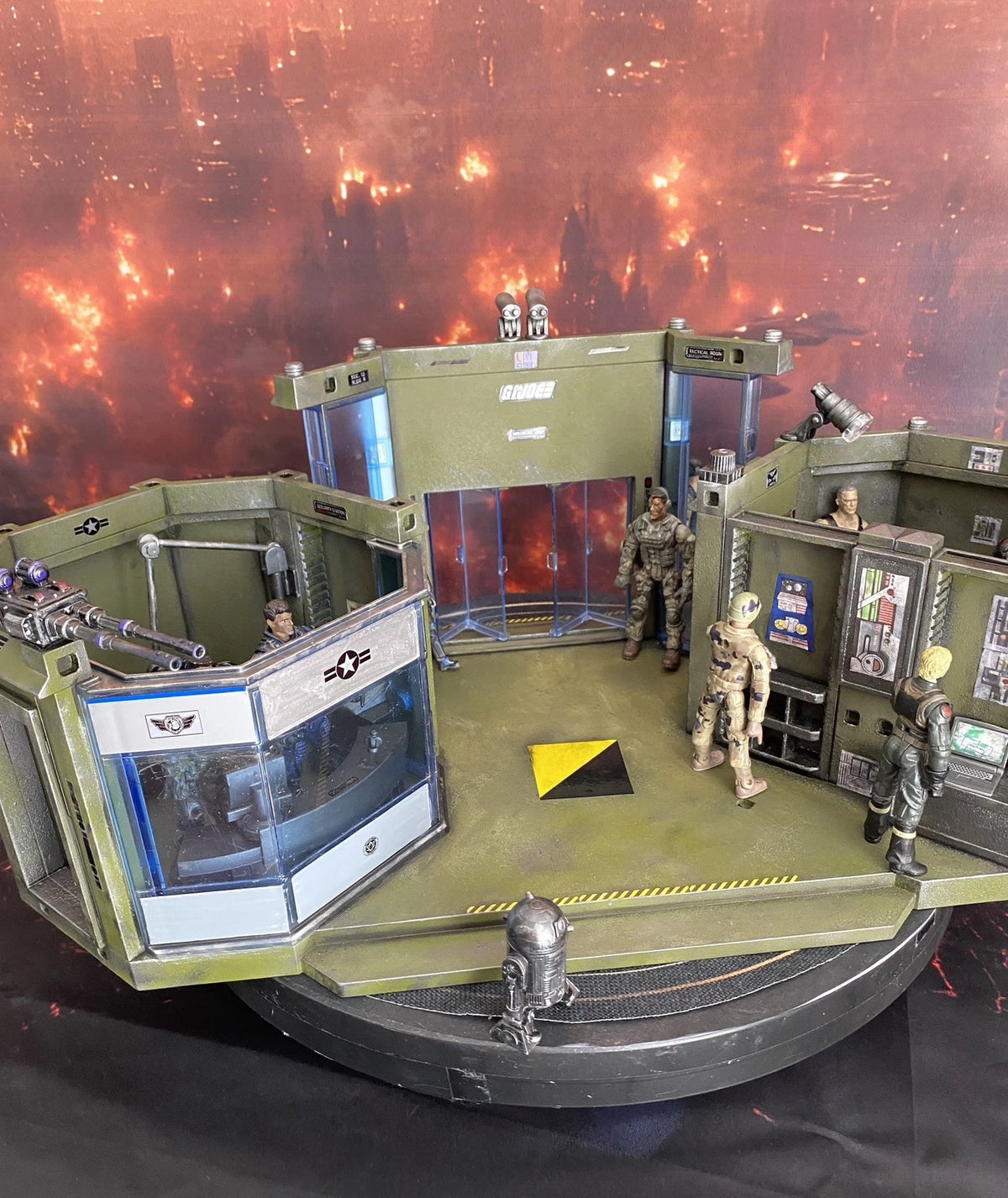 Custom G.I. Joe Military Command Base HQ Diorama | LED vintage Cobra collectible