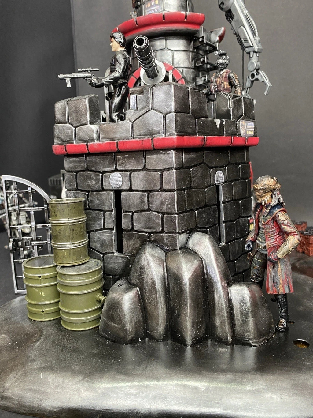 GI JOE COBRA Blackspire Outpost Fortress Diorama 1:18 3.75 Inch Vintage Custom