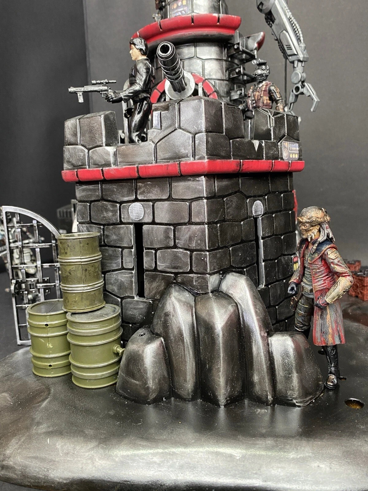 GI JOE COBRA Blackspire Outpost Fortress Diorama 1:18 3.75 Inch Vintage Custom