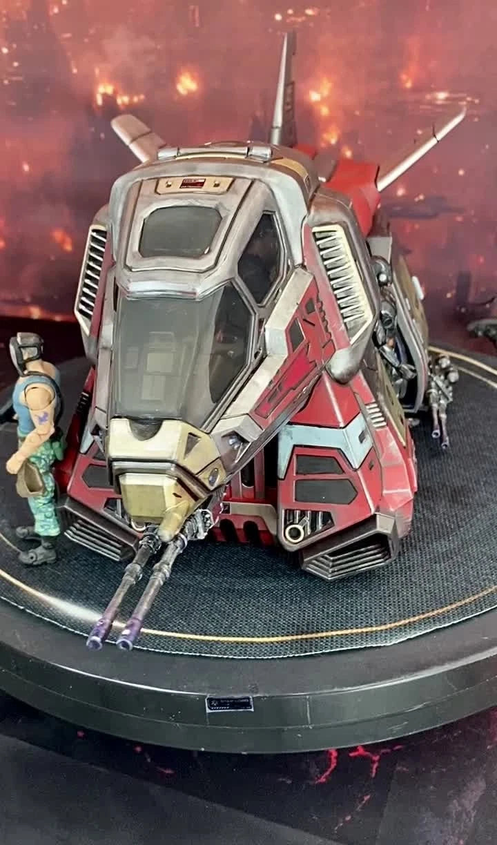 Raven Arc-9 Elysium Security Gunship | Custom Hand-Painted Dropship Diorama