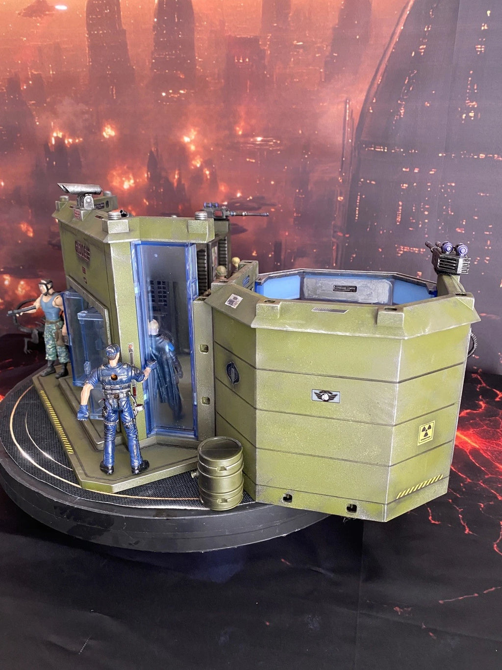 Custom G.I. Joe Military Command Base HQ Diorama | LED vintage Cobra collectible