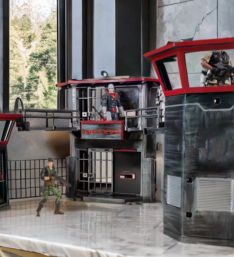 GI JOE COBRA Fortress Diorama Crimson Barricade Detention Outpost Command