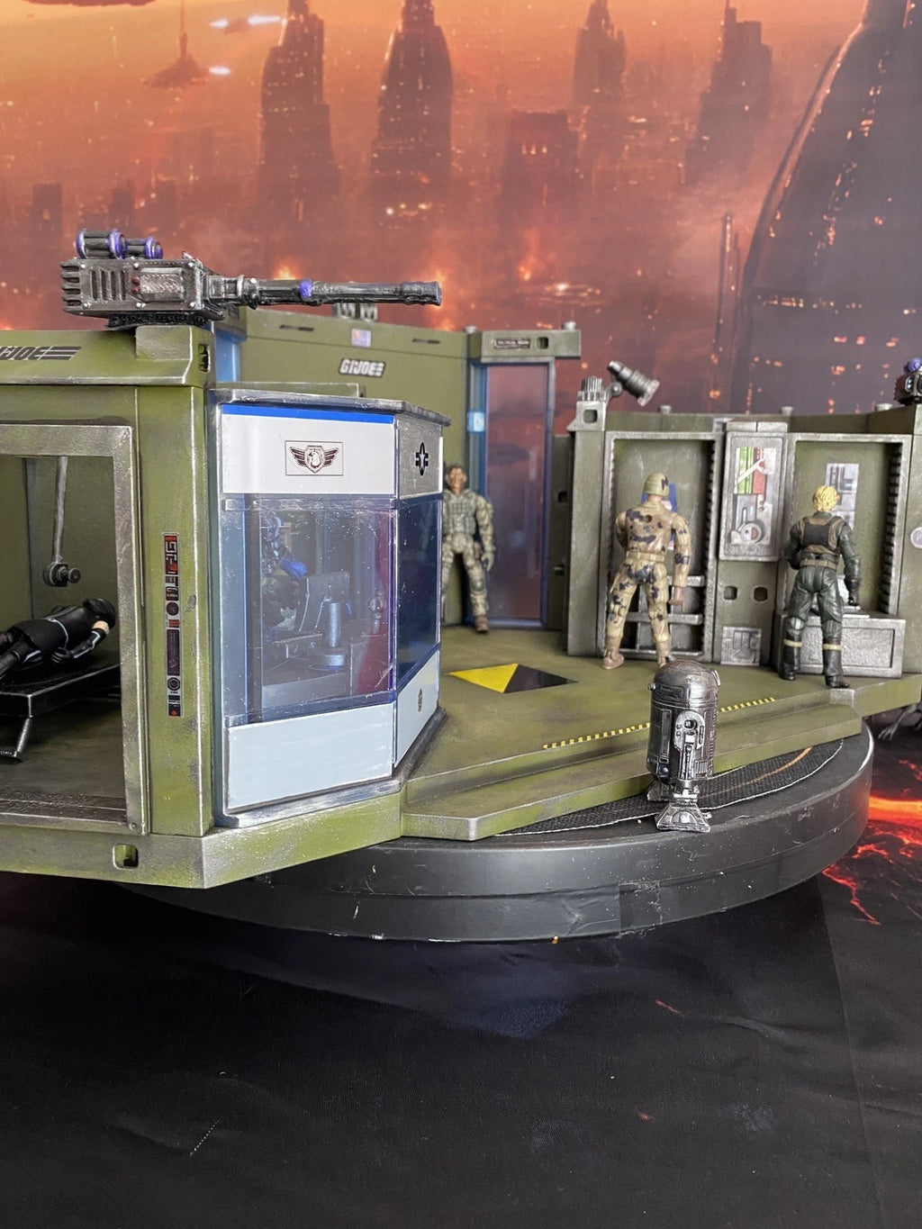 Custom G.I. Joe Military Command Base HQ Diorama | LED vintage Cobra collectible