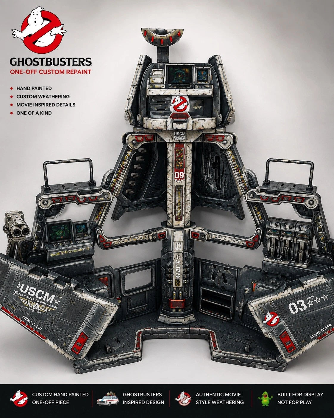 Ghostbusters Custom Vehicle Commission Ecto Repaint vintage Kenner Diorama