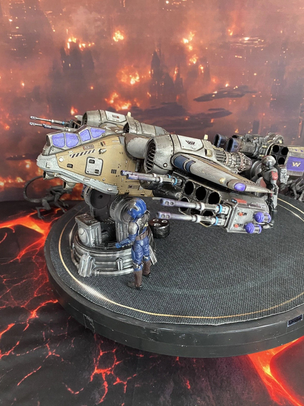 Imperial Navy Ash Vulture Siege Gunship | Warhammer 40K Custom Display Terrain