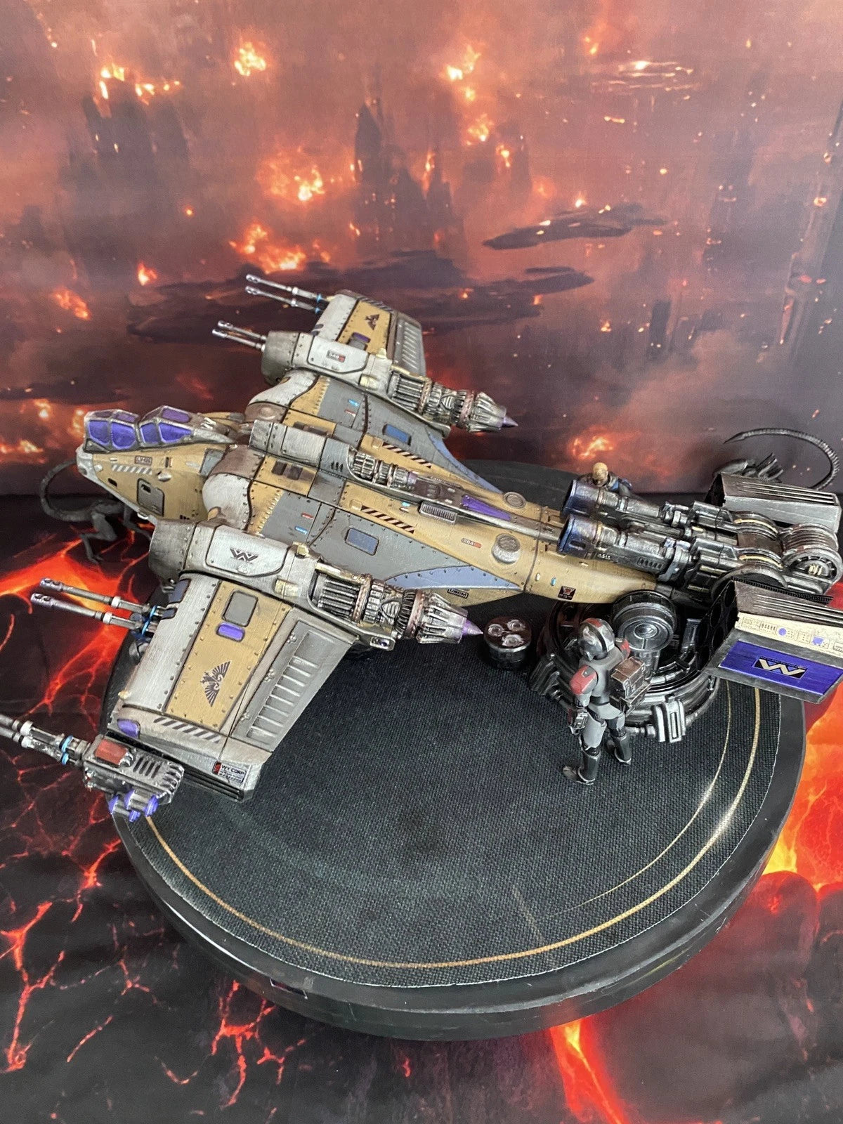Imperial Navy Ash Vulture Siege Gunship | Warhammer 40K Custom Display Terrain