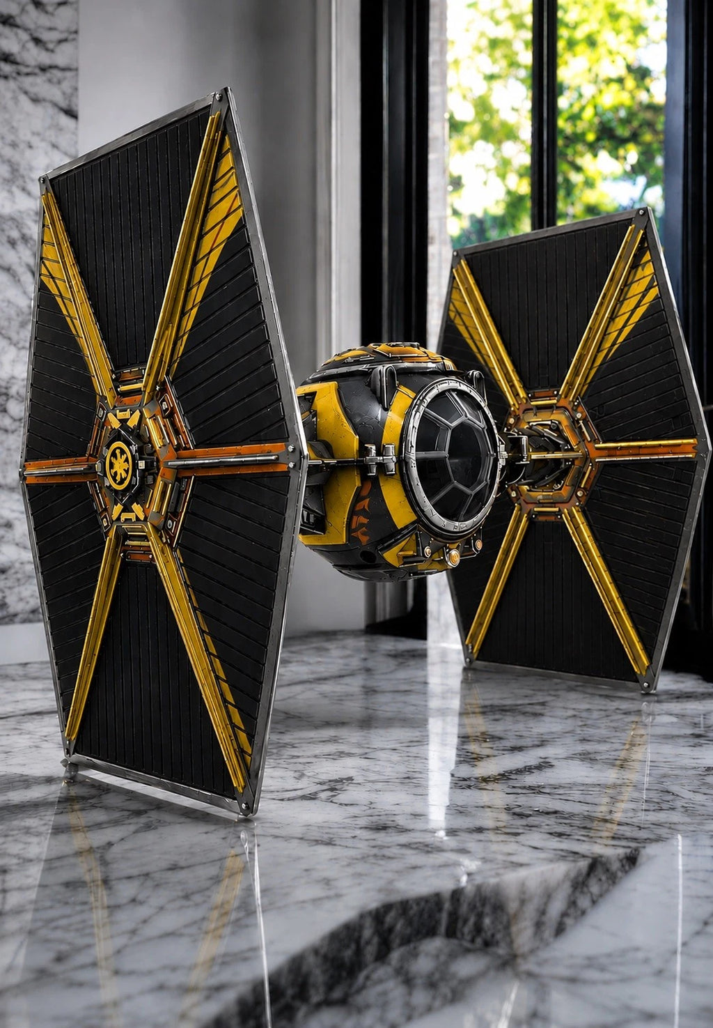 Mandalorian TIE Fighter Commission Star Wars Andor Vintage Sith Kenner Custom