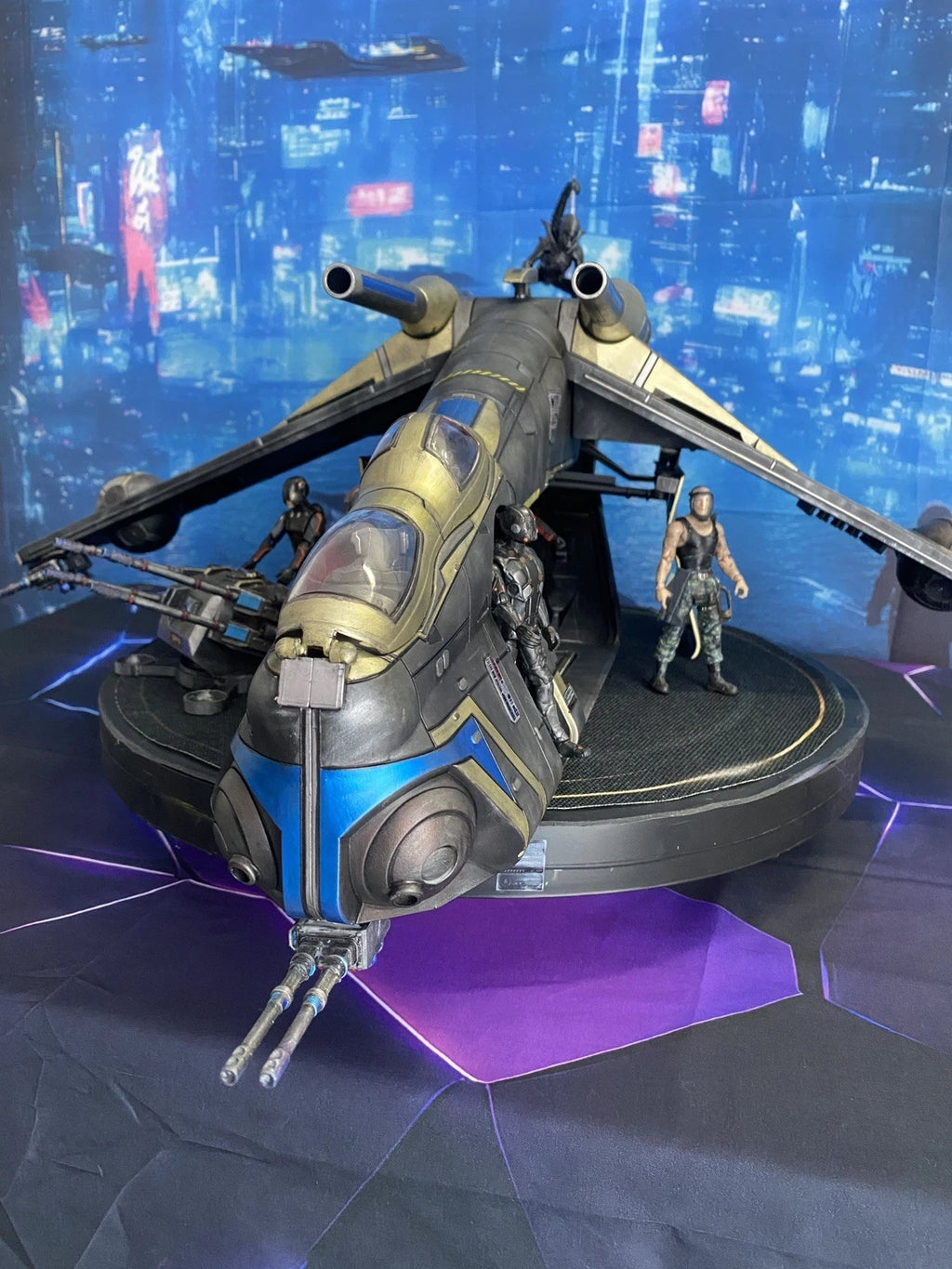 GI Joe Cobra Gunship Aircraft Diorama Cobra Commander Destro vintage Custom