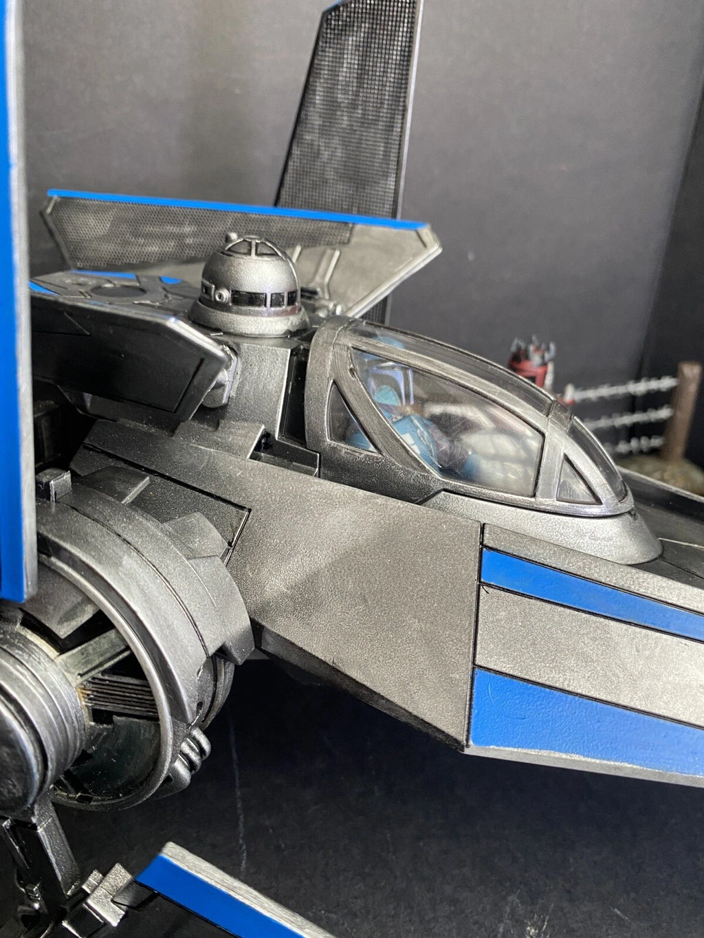 Star Wars V-Wing Interceptor — Blue Sith Maul Shadow Lord refit collectible