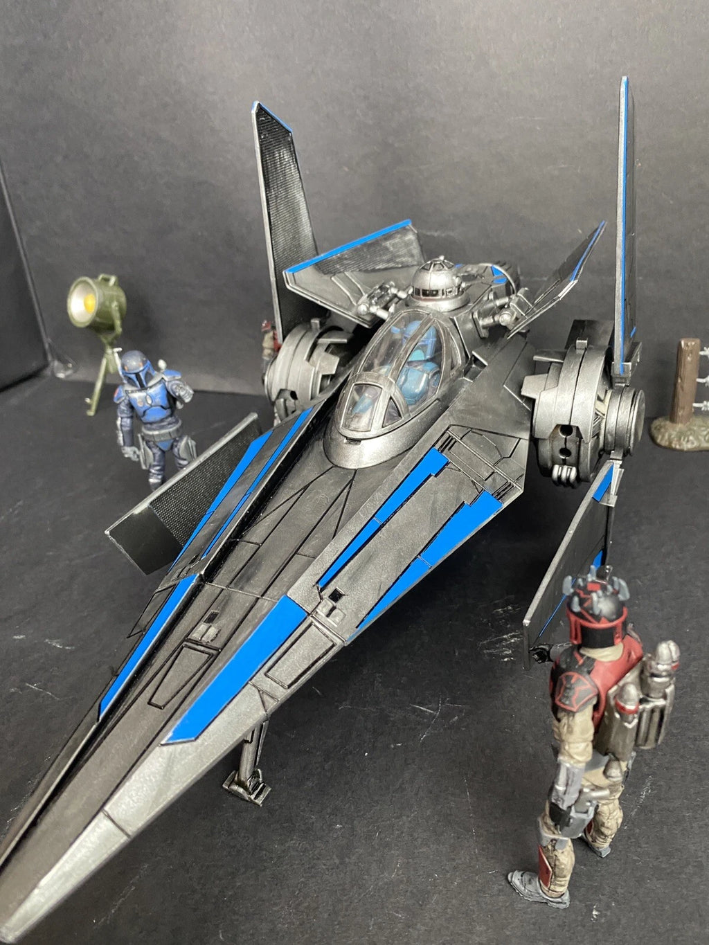 Star Wars V-Wing Interceptor — Blue Sith Maul Shadow Lord refit collectible