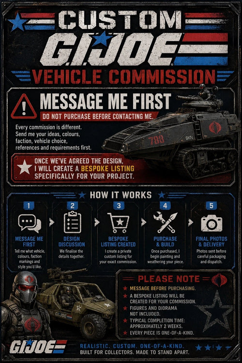 CUSTOM G.I. JOE VEHICLE COMMISSION | Choose Any Vehicle vintage collectible