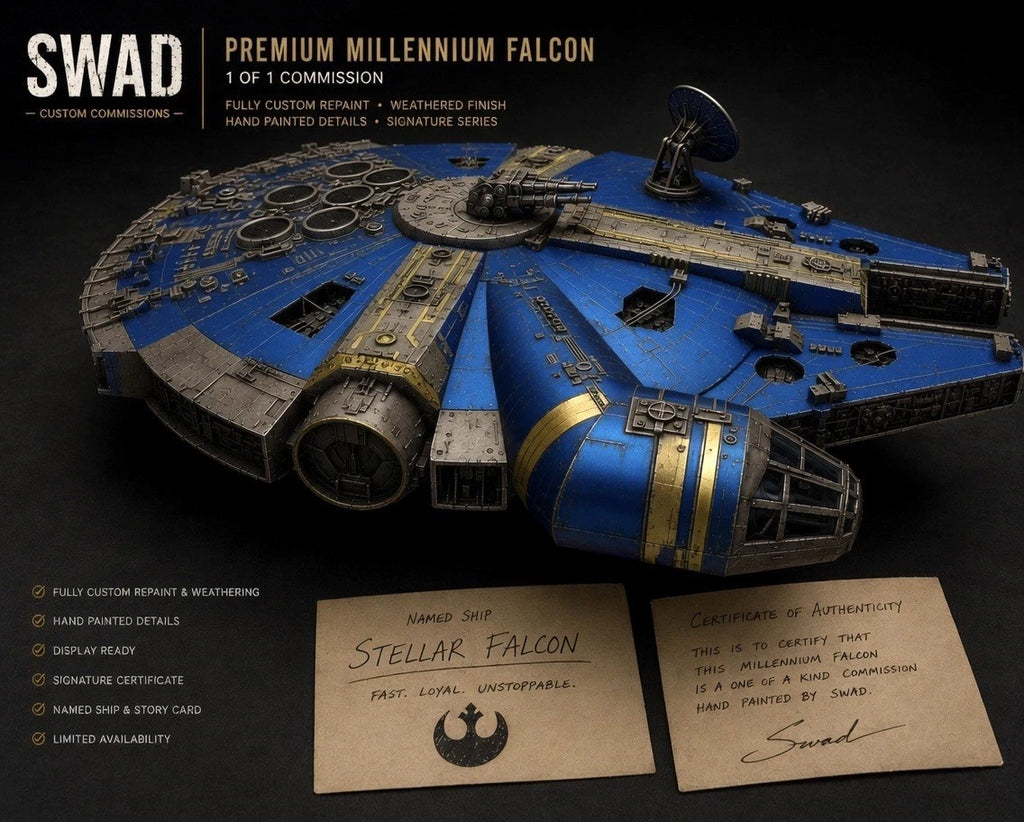 STAR WARS MILLENNIUM FALCON COMMISSION HANDMADE VINTAGE KENNER COLLECTOR CUSTOM