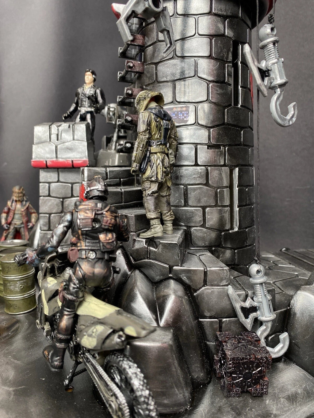 GI JOE COBRA Blackspire Outpost Fortress Diorama 1:18 3.75 Inch Vintage Custom