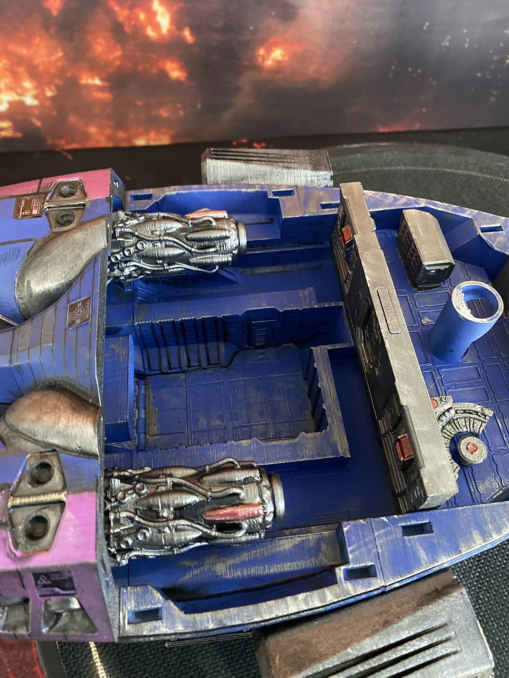 GI JOE COBRA Night Viper Pursuit Barge Gunship LED Vehicle Vintage Kenner custom