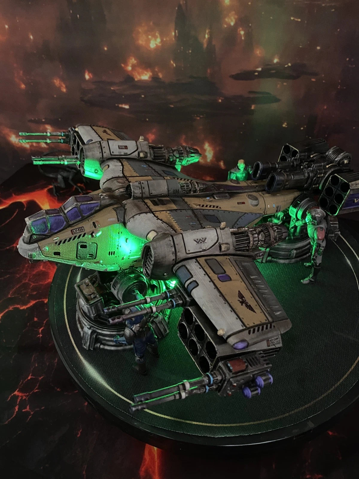 Imperial Navy Ash Vulture Siege Gunship | Warhammer 40K Custom Display Terrain