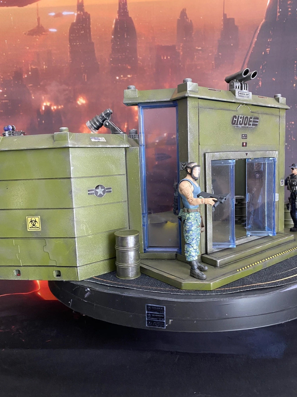 Custom G.I. Joe Military Command Base HQ Diorama | LED vintage Cobra collectible