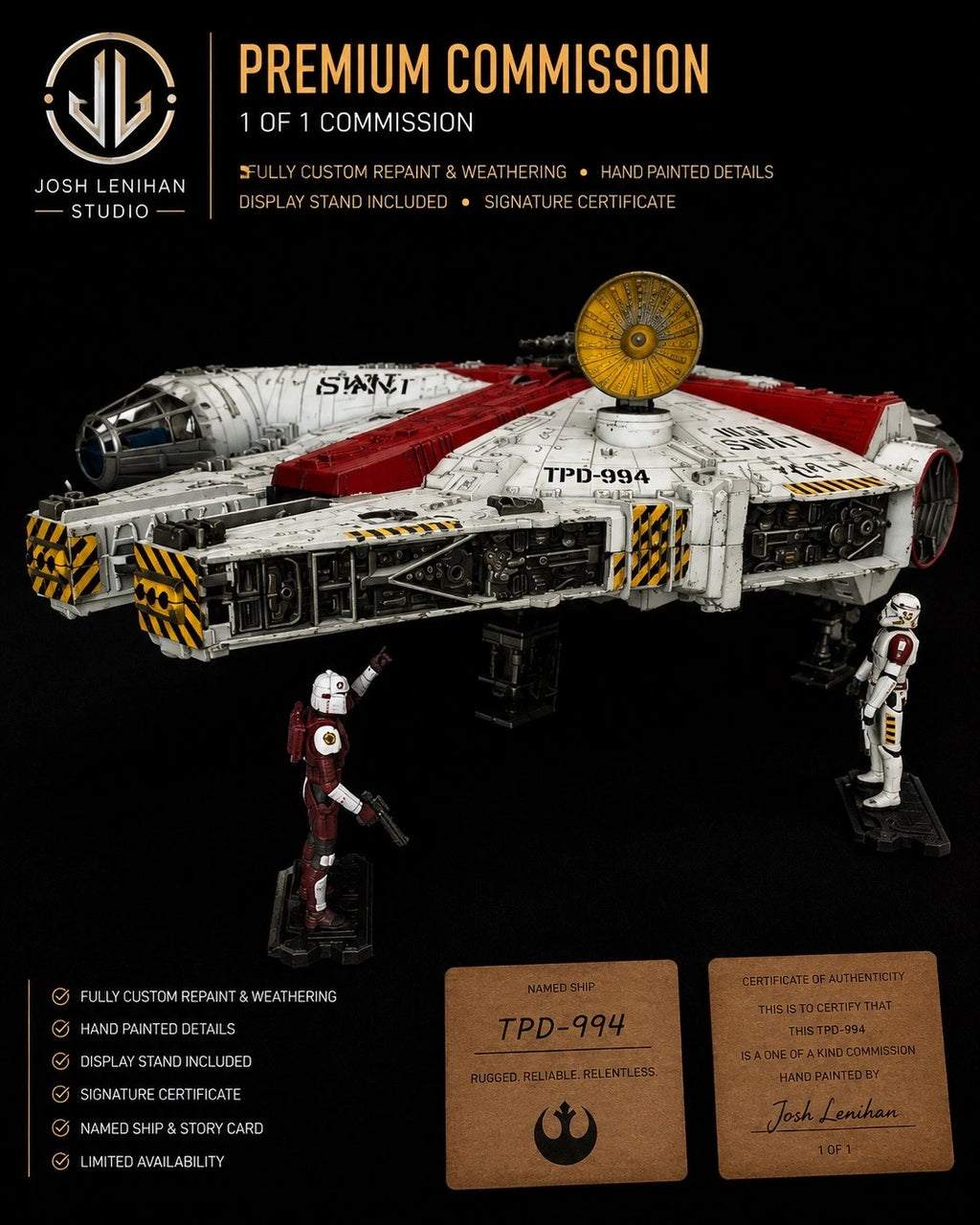 STAR WARS MILLENNIUM FALCON COMMISSION HANDMADE VINTAGE KENNER COLLECTOR CUSTOM