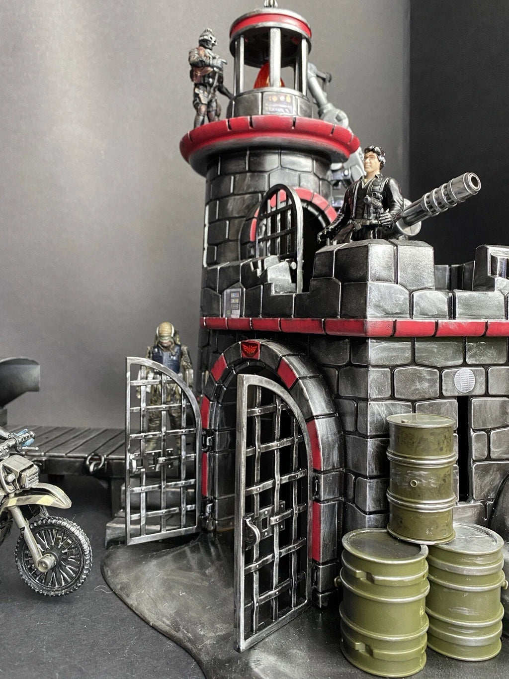 GI JOE COBRA Blackspire Outpost Fortress Diorama 1:18 3.75 Inch Vintage Custom