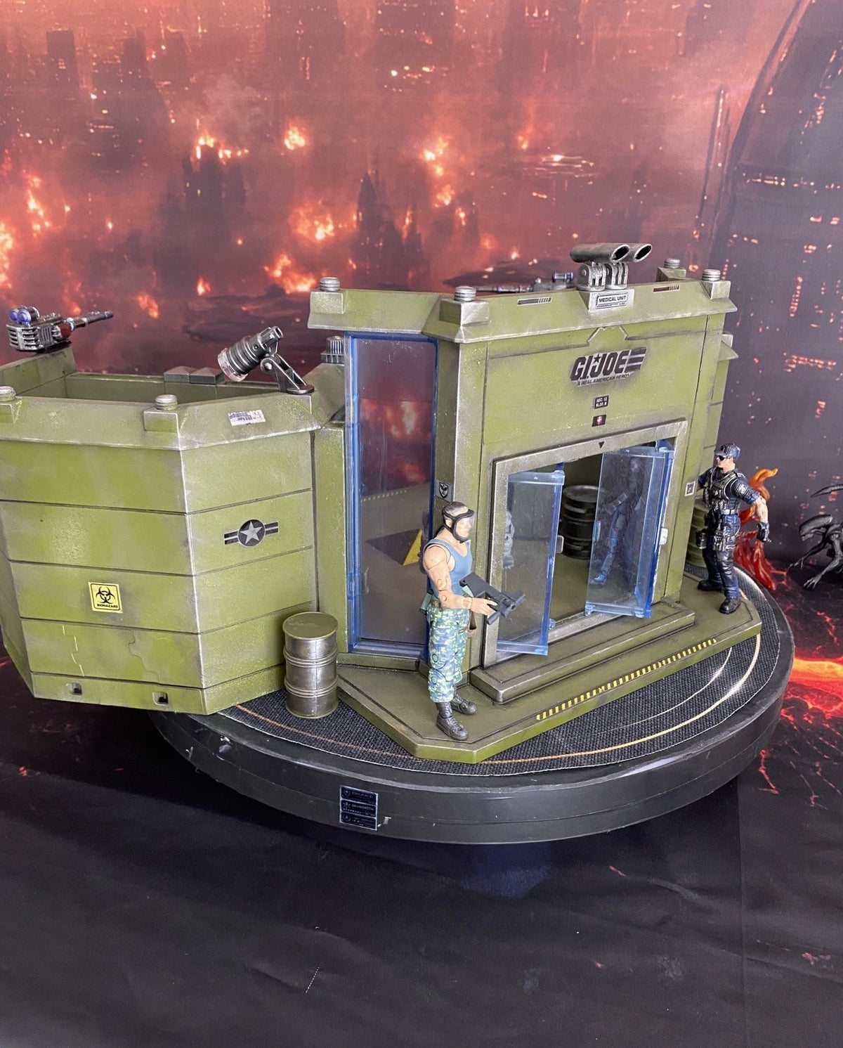 Custom G.I. Joe Military Command Base HQ Diorama | LED vintage Cobra collectible