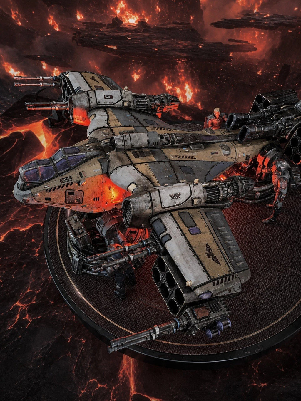 Imperial Navy Ash Vulture Siege Gunship | Warhammer 40K Custom Display Terrain