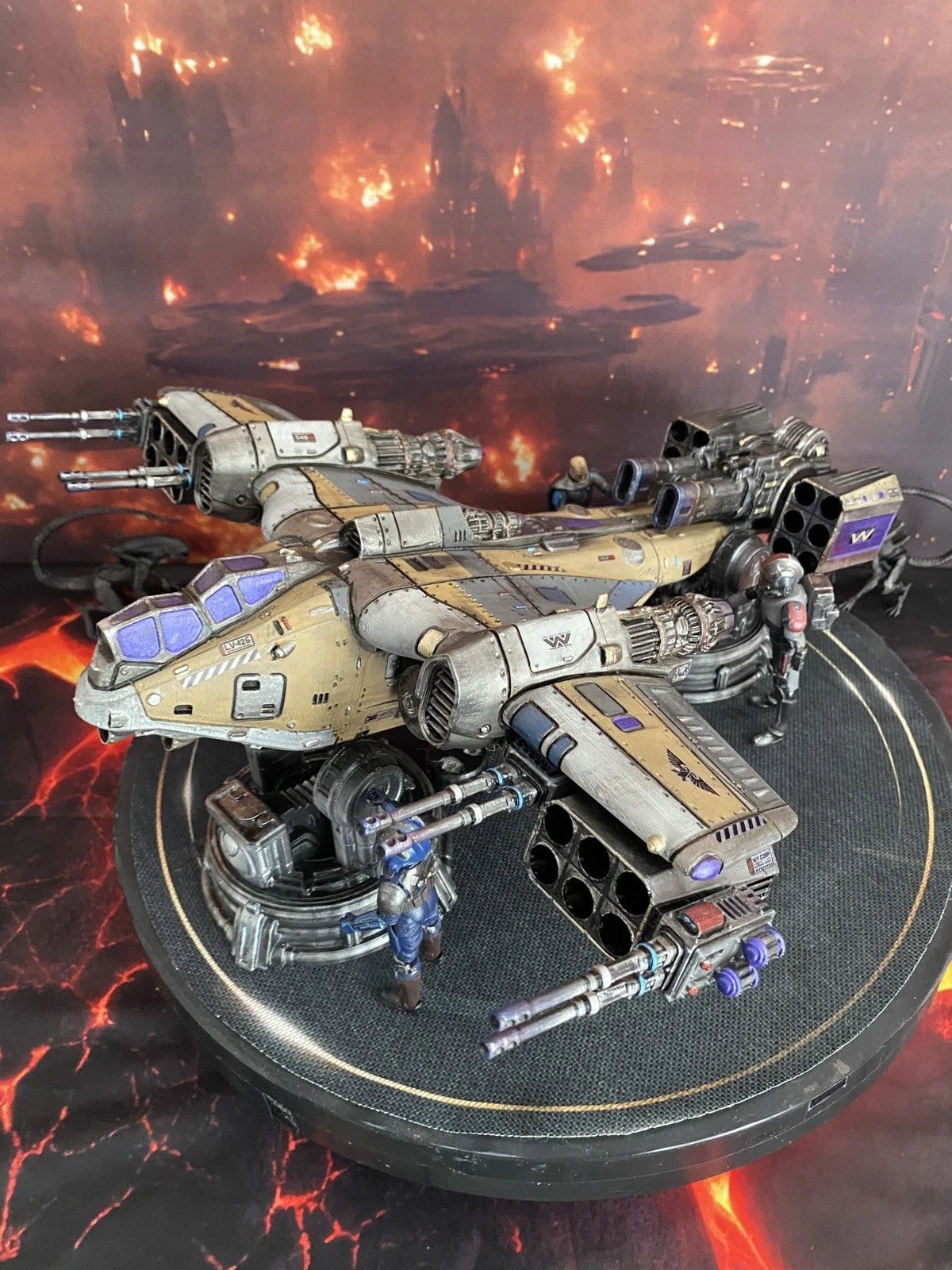 Imperial Navy Ash Vulture Siege Gunship | Warhammer 40K Custom Display Terrain