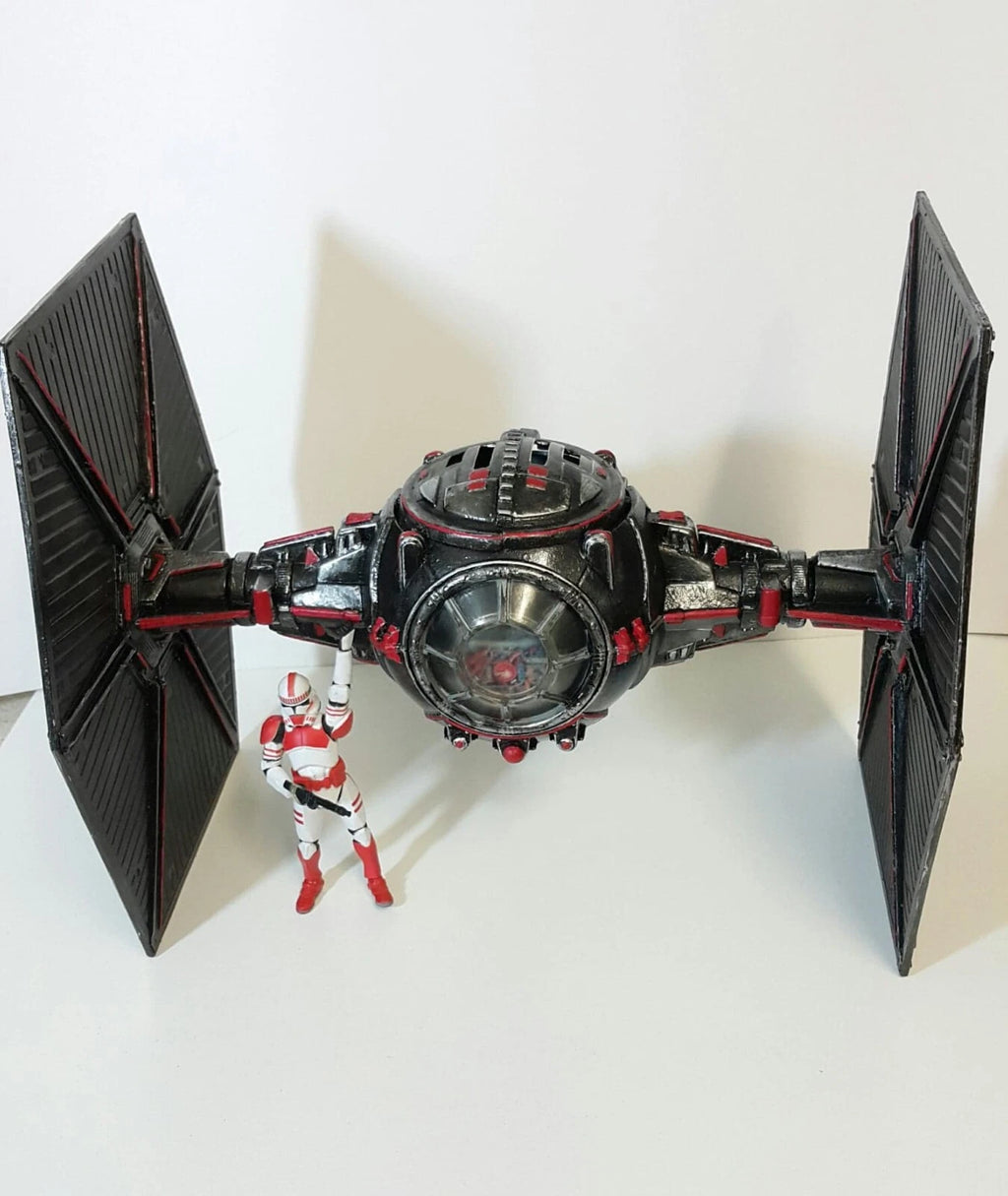 STAR WARS Obsidian Fang Tie Fighter Interceptor | Hand Painted Sith Starfighter - view 12