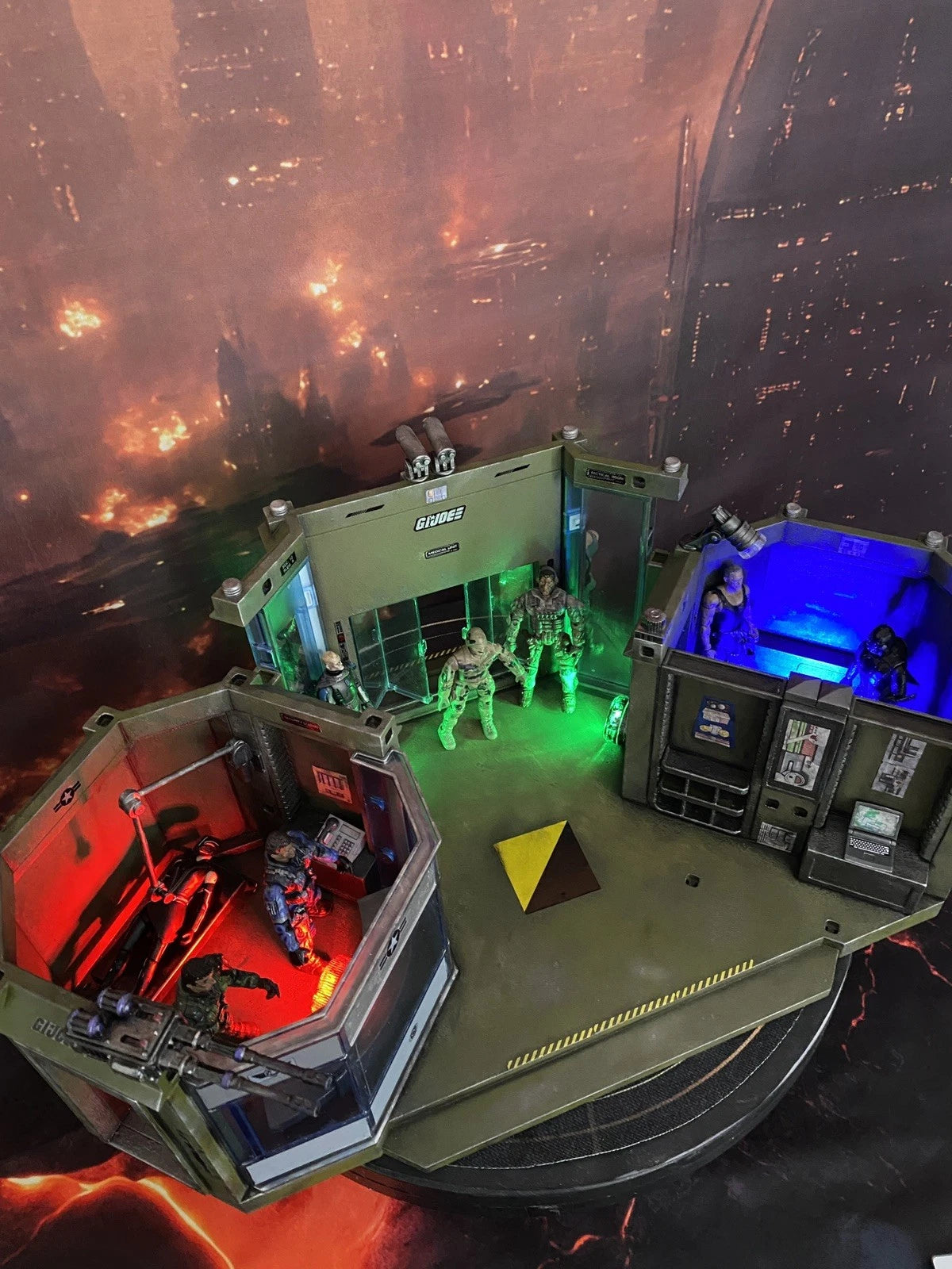 Custom G.I. Joe Military Command Base HQ Diorama | LED vintage Cobra collectible