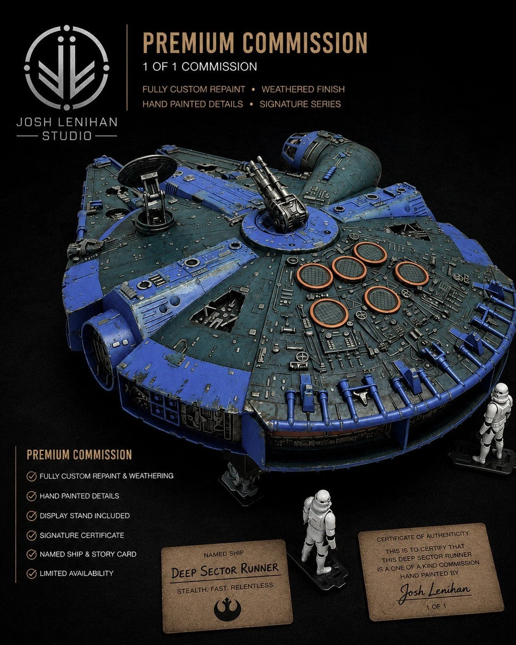 STAR WARS MILLENNIUM FALCON COMMISSION HANDMADE VINTAGE KENNER COLLECTOR CUSTOM