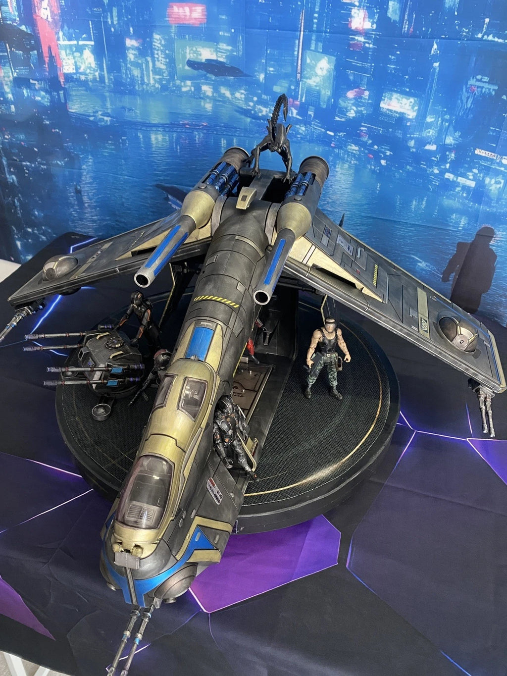 GI Joe Cobra Gunship Aircraft Diorama Cobra Commander Destro vintage Custom