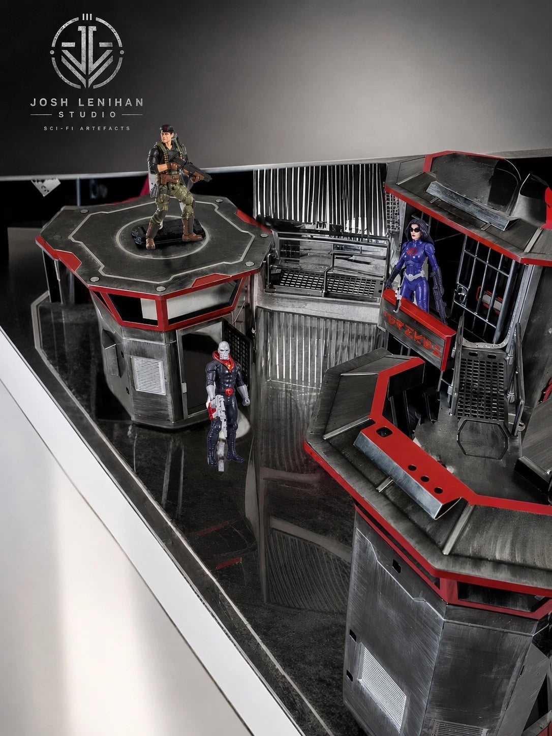 GI JOE COBRA Fortress Diorama Crimson Barricade Detention Outpost Command