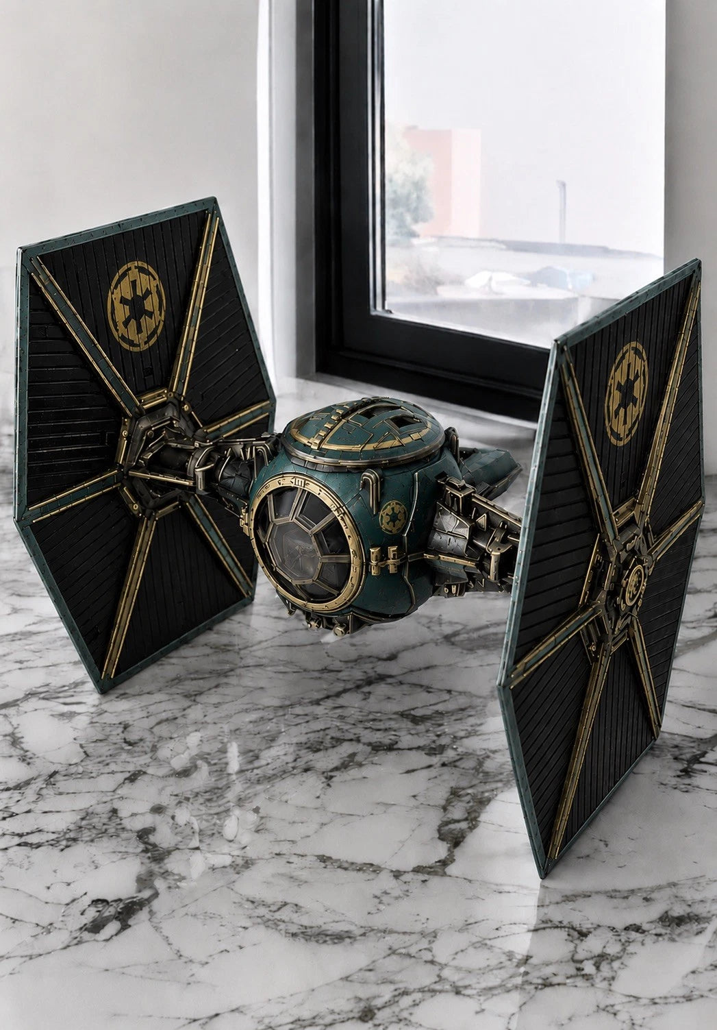 Mandalorian TIE Fighter Commission Star Wars Andor Vintage Sith Kenner Custom