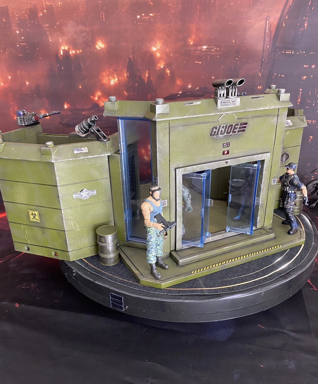 Custom G.I. Joe Military Command Base HQ Diorama | LED vintage Cobra collectible