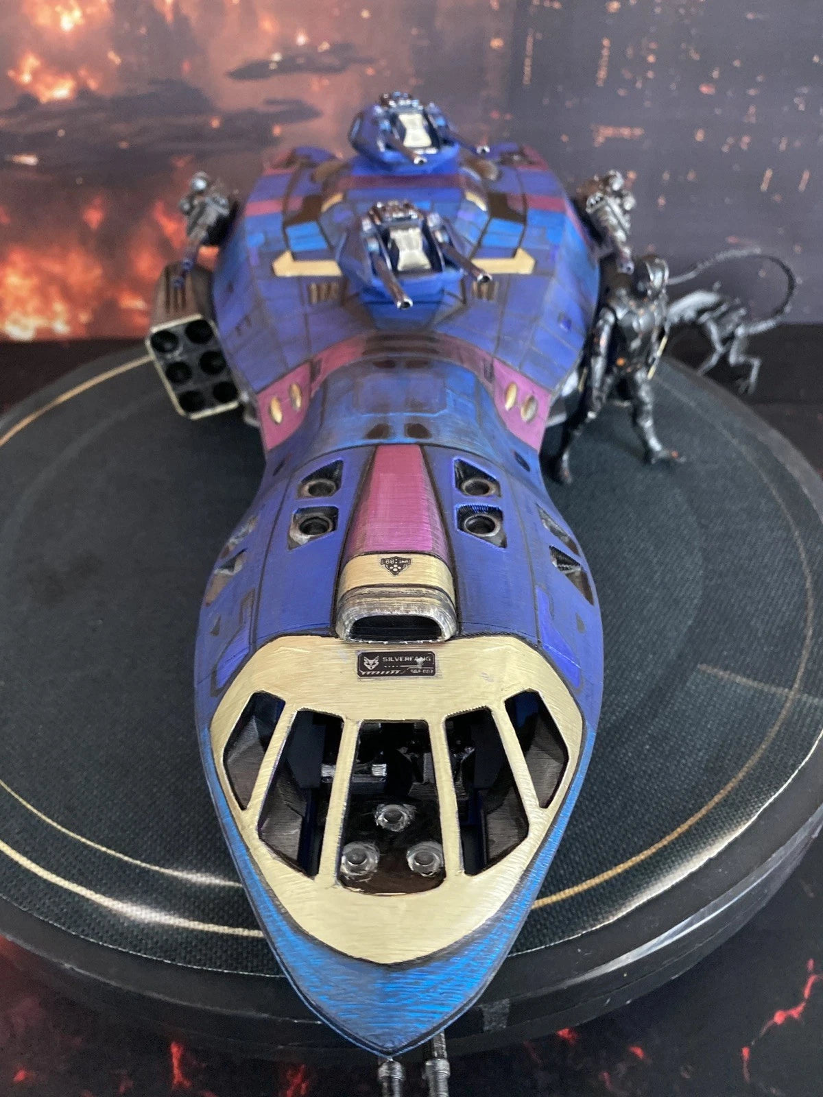 GI JOE COBRA Night Viper Pursuit Barge Gunship LED Vehicle Vintage Kenner custom