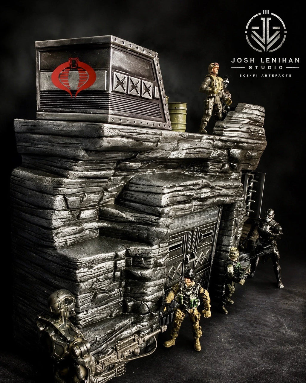 GI JOE COBRA DEVELOPMENTAL TERROR DOME Diorama 1:18 Snake Destro Vintage Custom