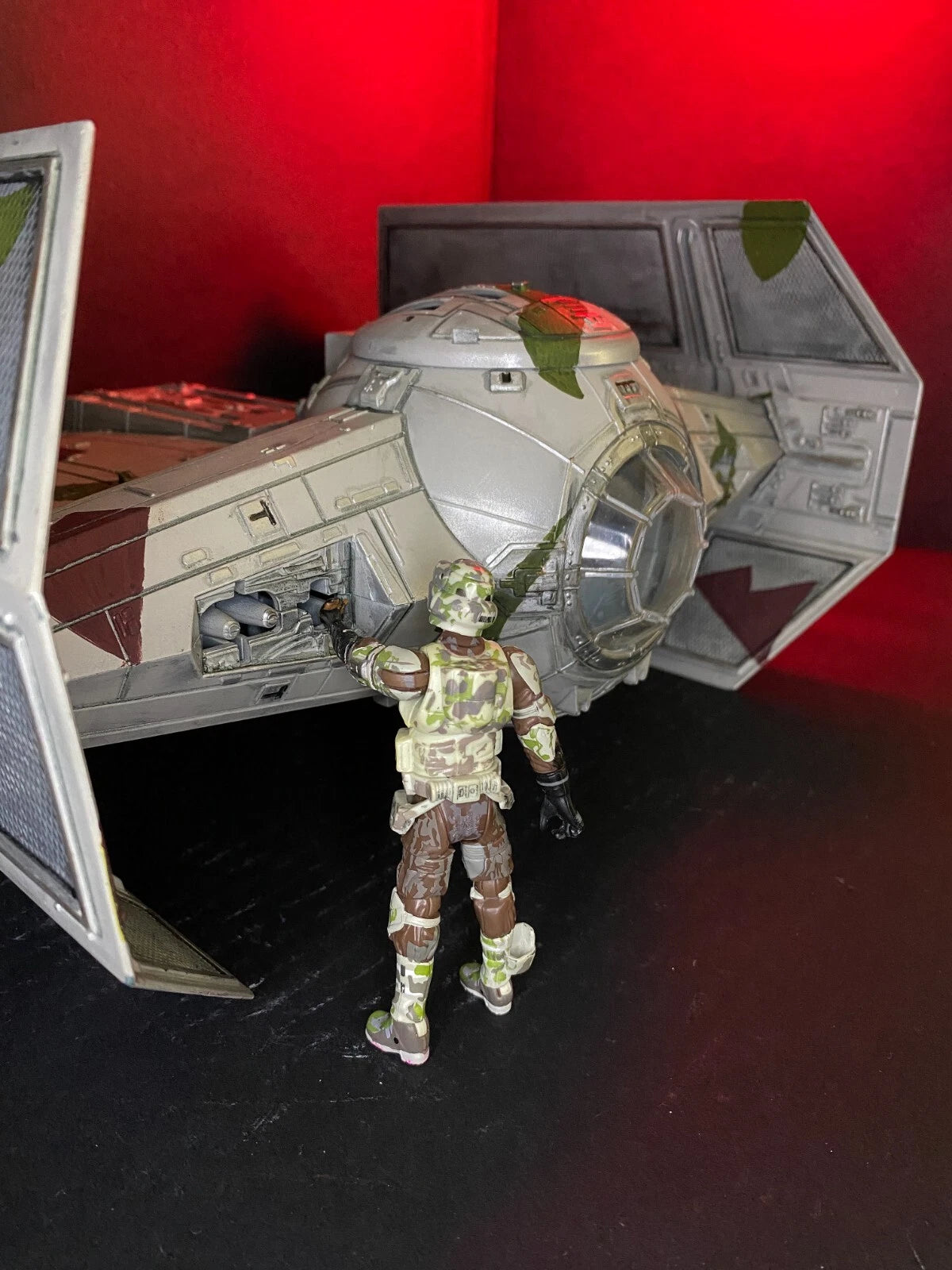 Star Wars Jungle Recon Tie Fighter Interceptor Sith Empire Vintage Kenner Custom - view 17