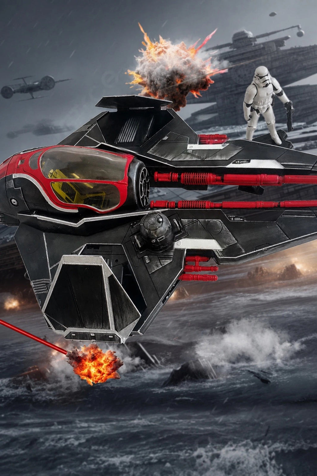 Red Talon — Custom Imperial Interceptor Starfighter Hand-Painted collectible - view 12