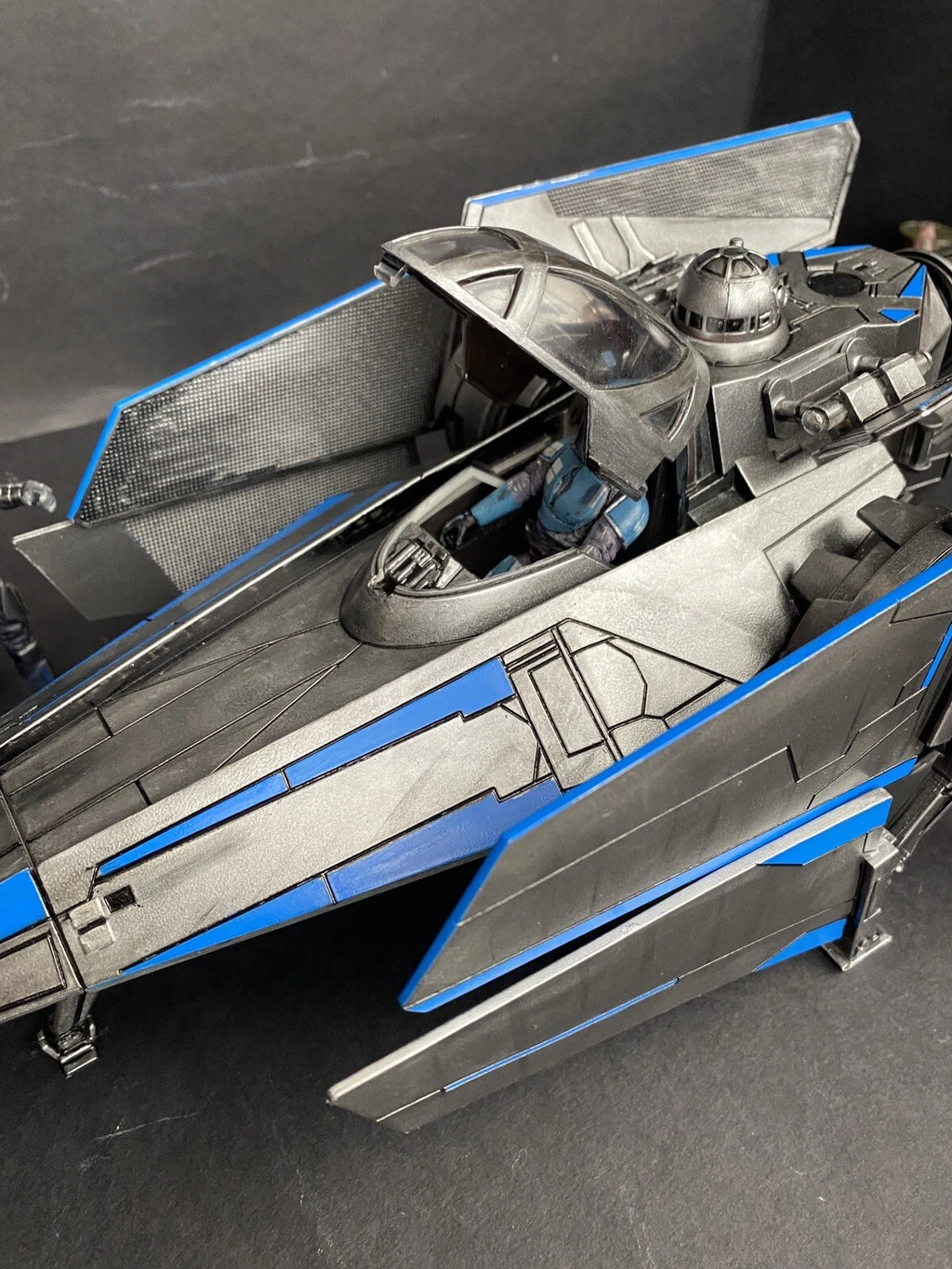 Star Wars V-Wing Interceptor — Blue Sith Maul Shadow Lord refit collectible