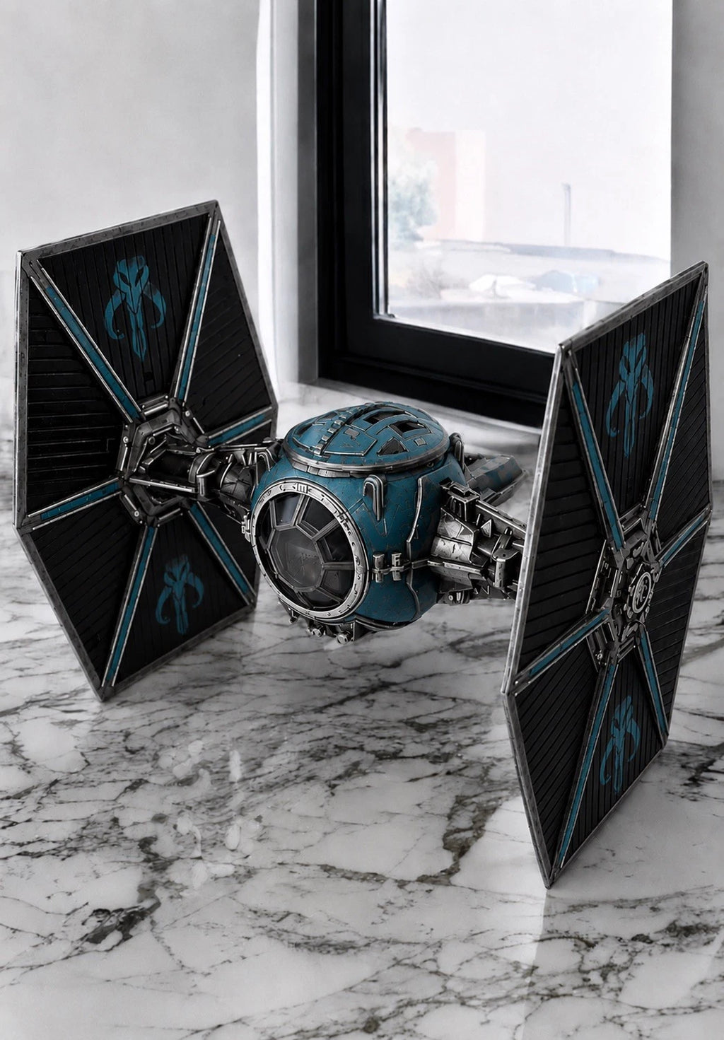 Mandalorian TIE Fighter Commission Star Wars Andor Vintage Sith Kenner Custom