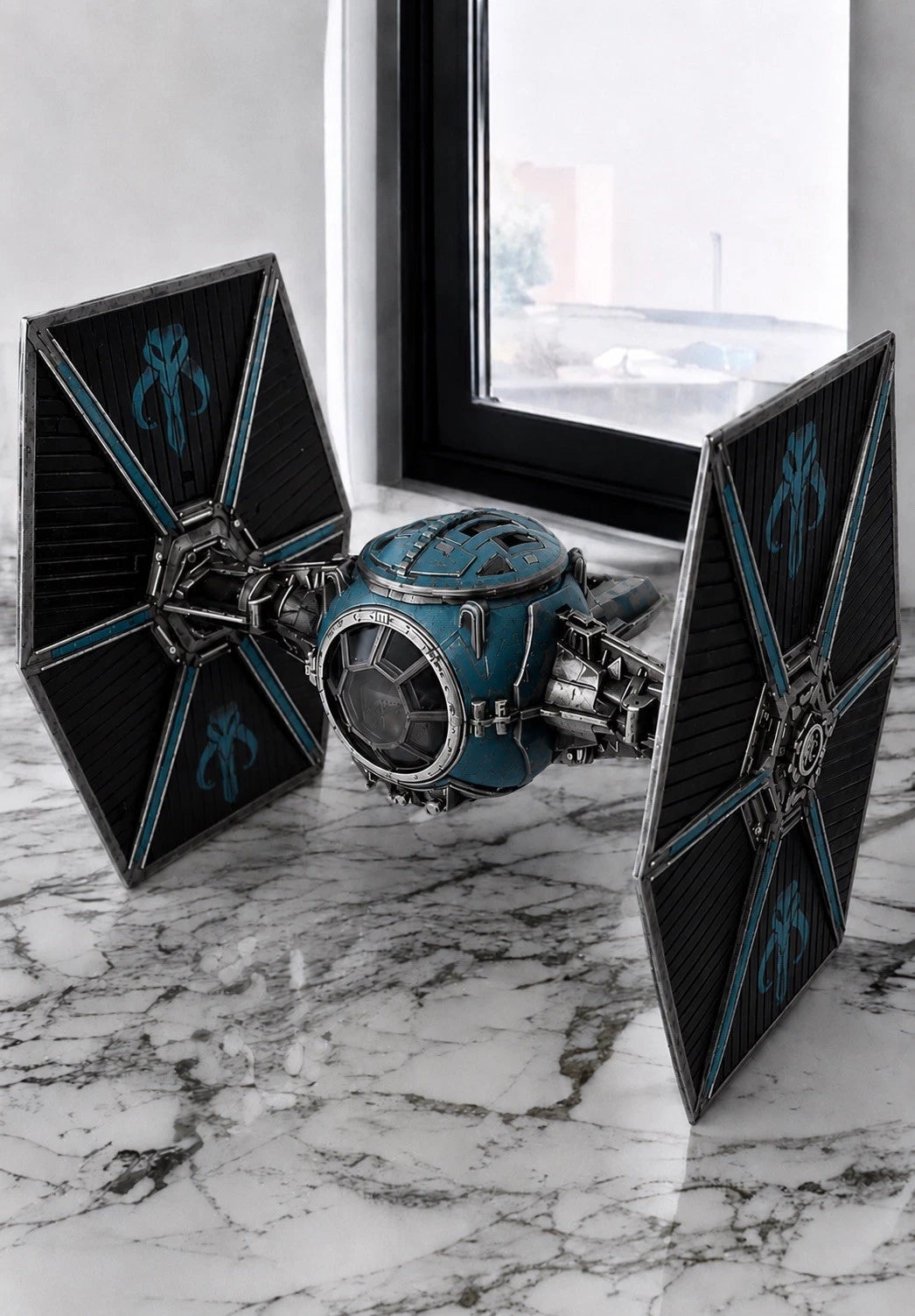 Mandalorian TIE Fighter Commission Star Wars Andor Vintage Sith Kenner Custom