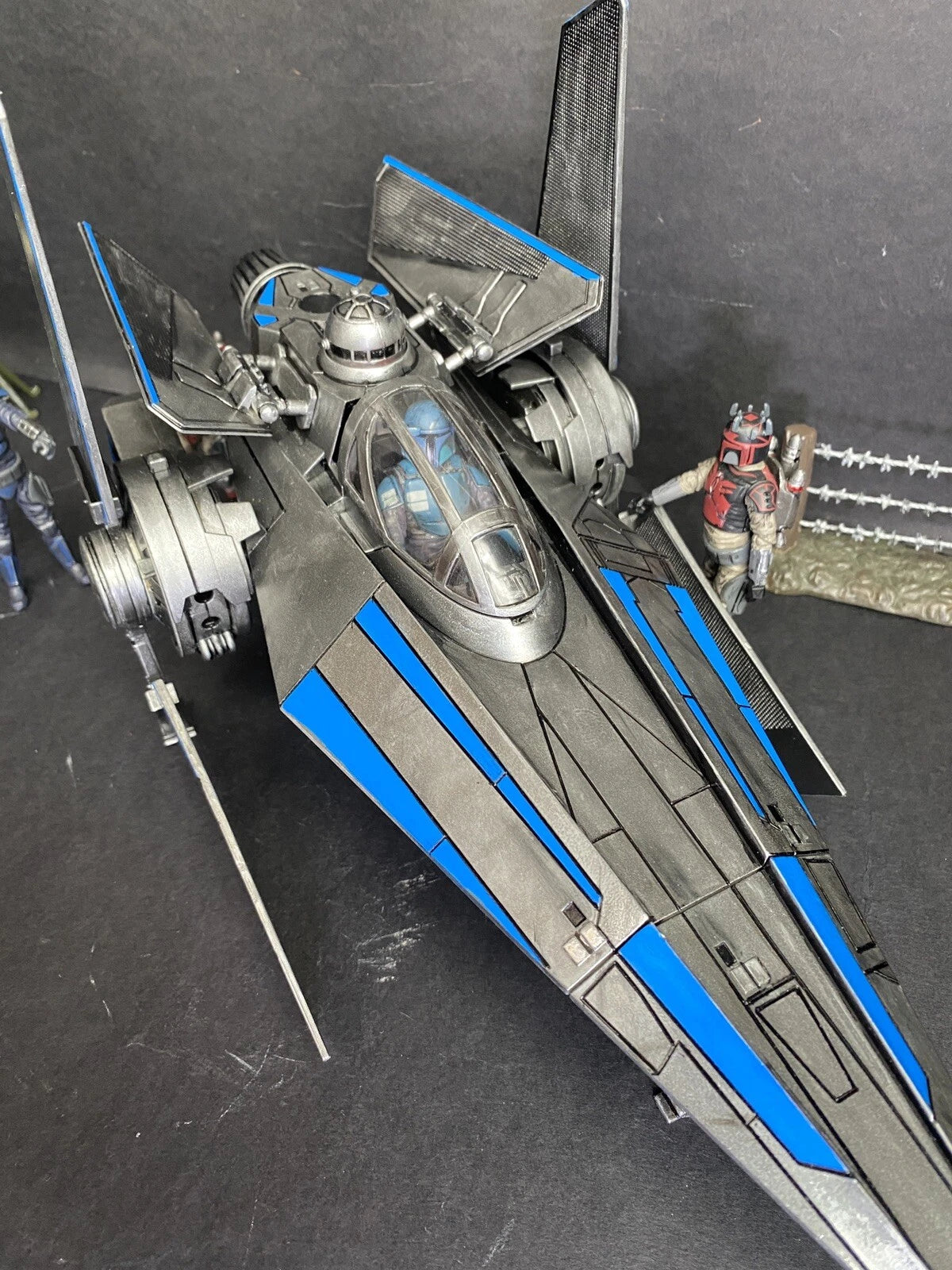 Star Wars V-Wing Interceptor — Blue Sith Maul Shadow Lord refit collectible