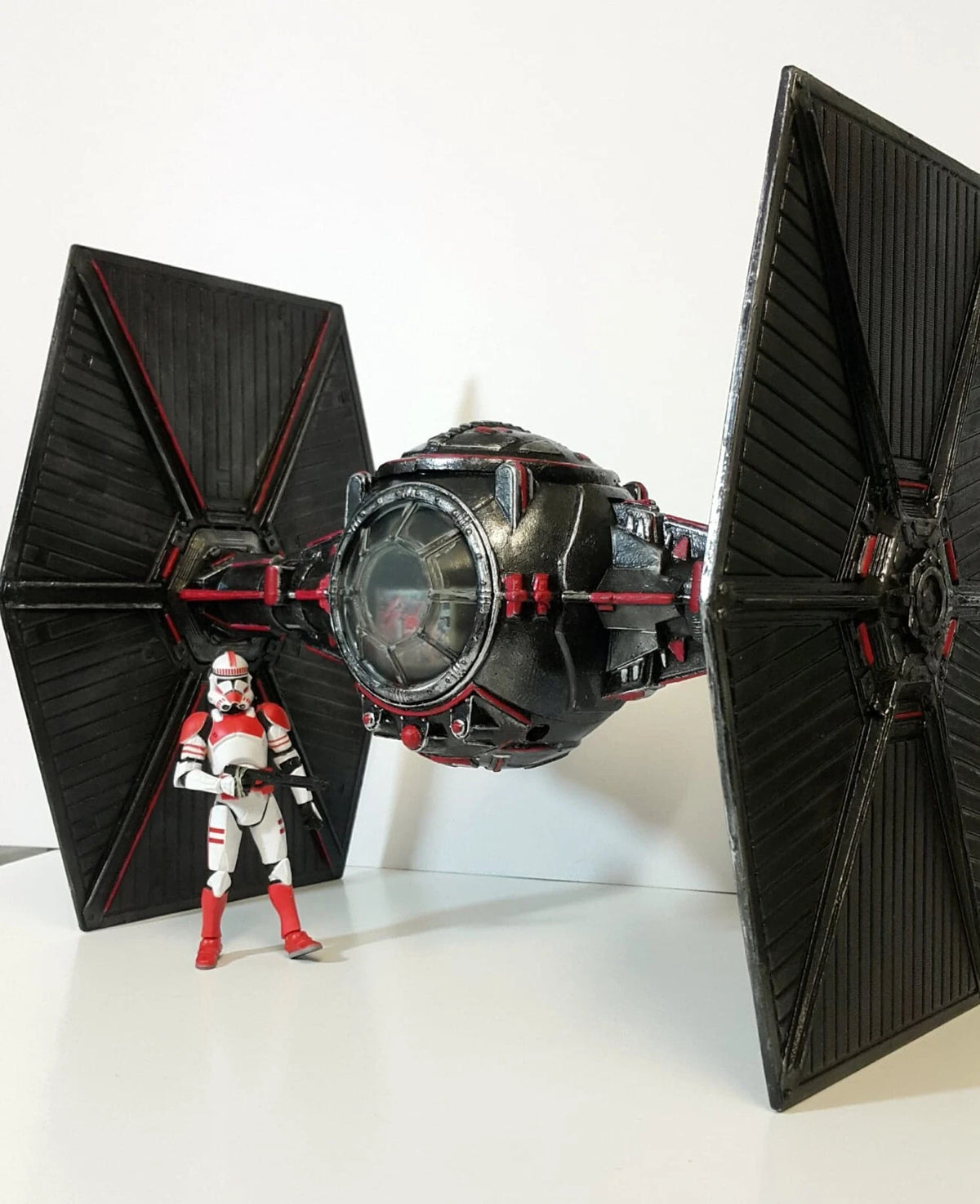 STAR WARS Obsidian Fang Tie Fighter Interceptor | Hand Painted Sith Starfighter - view 2