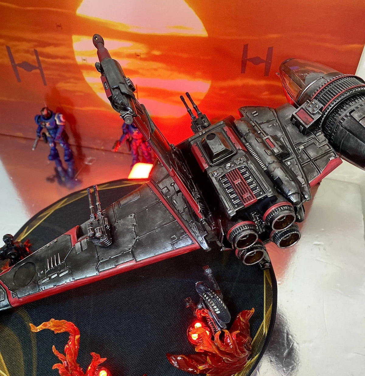 Sable Lancer — Custom Star Wars B-Wing Fighter Vintage Kenner Sith Jedi Custom