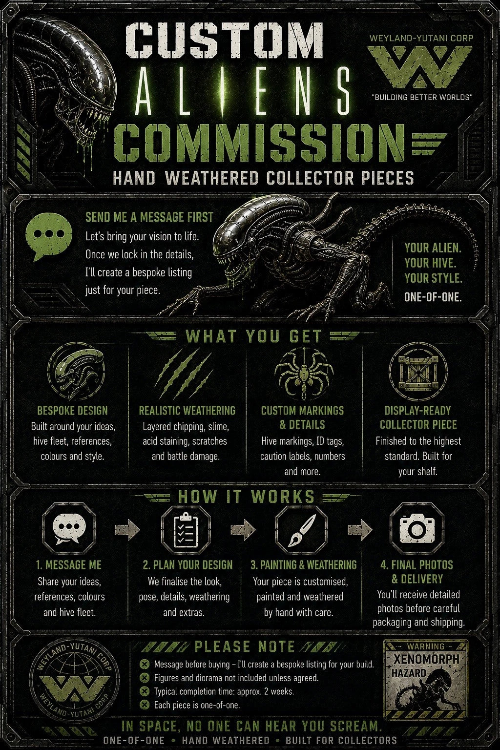 Custom Aliens Weyland Yutani Vehicle Romulus Neca Prometheus Alien Earth - view 2