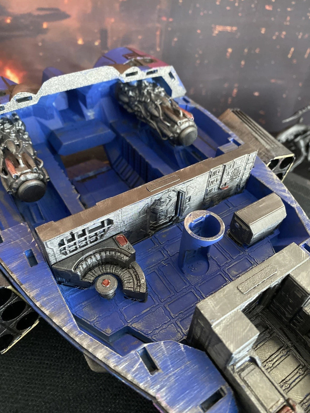 GI JOE COBRA Night Viper Pursuit Barge Gunship LED Vehicle Vintage Kenner custom