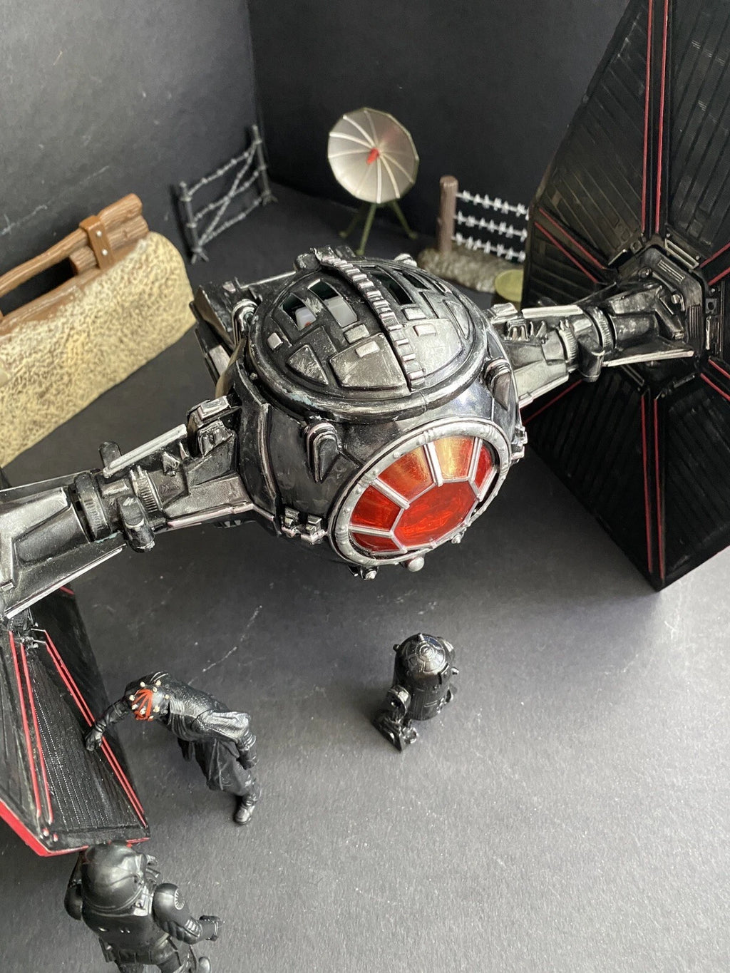 Star Wars Crimson Talon TIE Hunter | Custom Hand-Painted Imperial Tie  Fighter - view 11