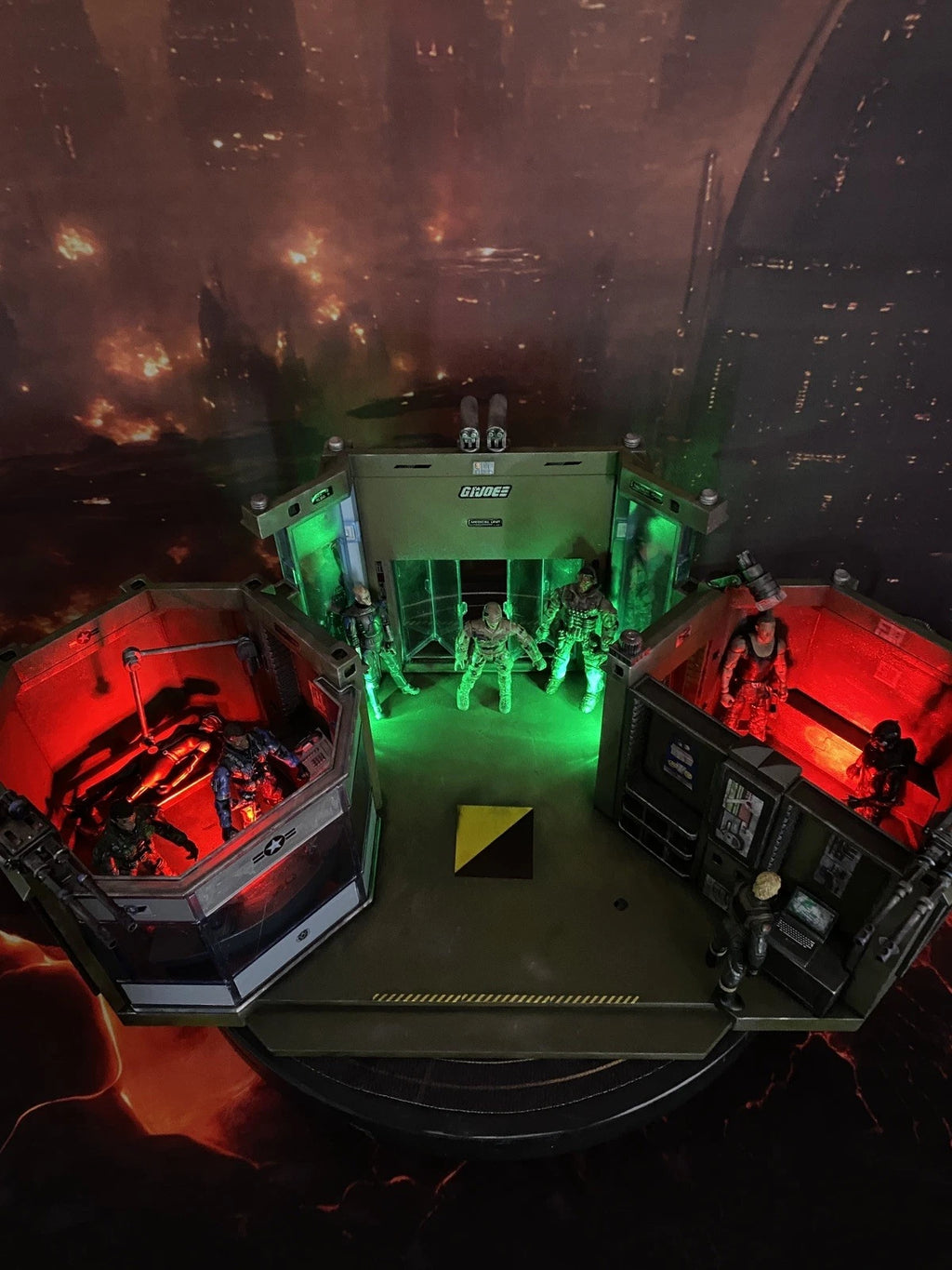 Custom G.I. Joe Military Command Base HQ Diorama | LED vintage Cobra collectible