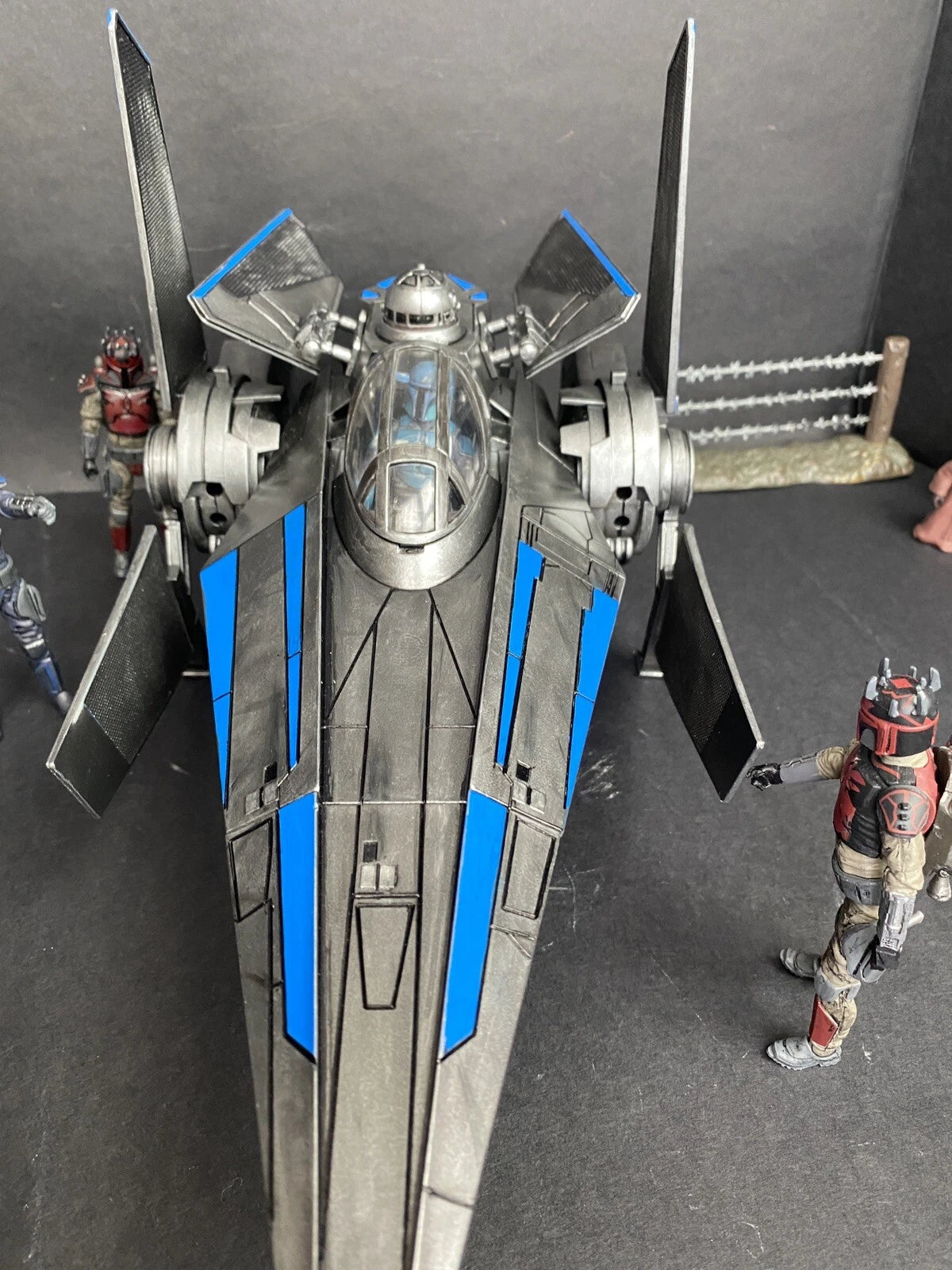 Star Wars V-Wing Interceptor — Blue Sith Maul Shadow Lord refit collectible