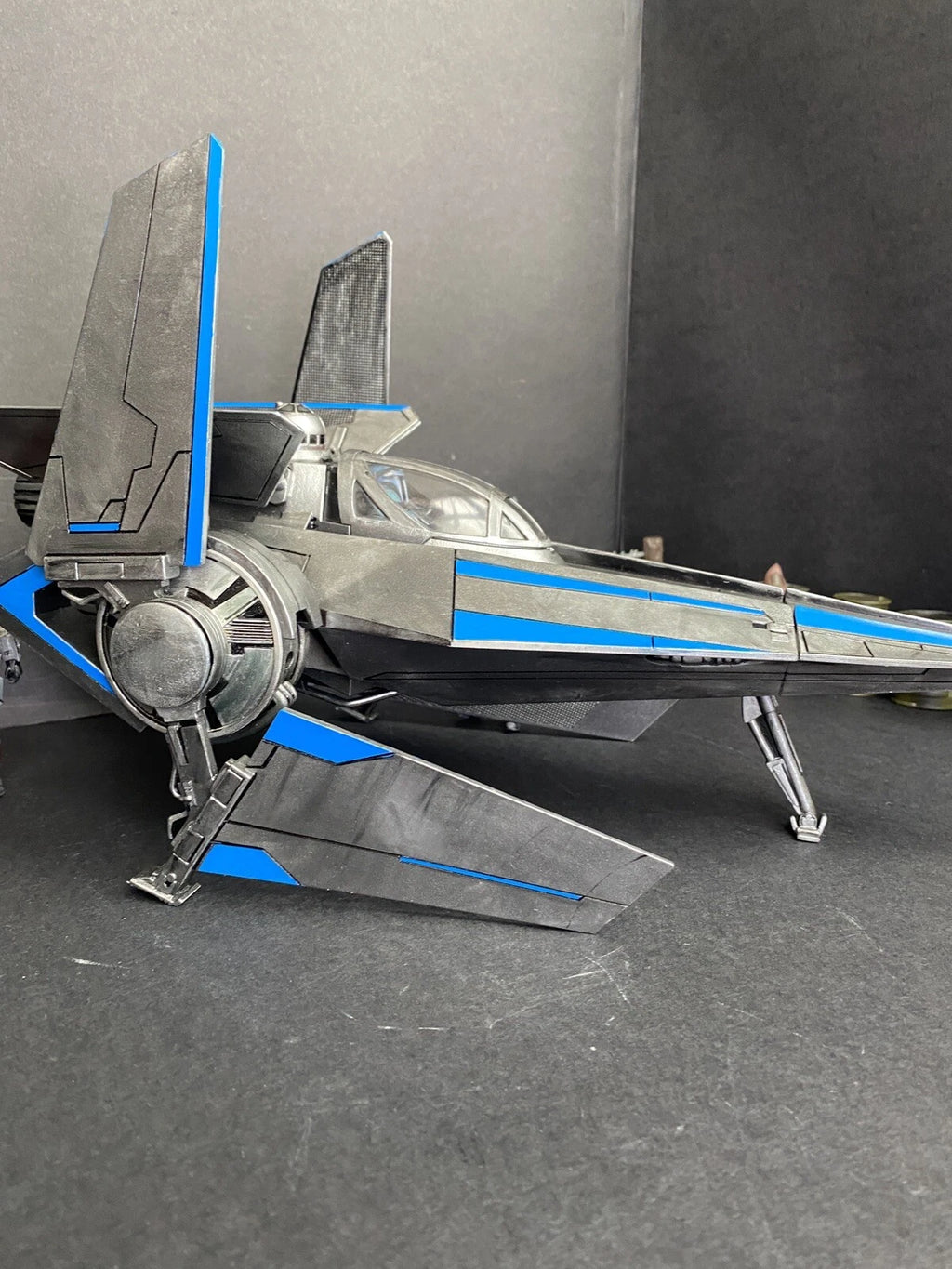 Star Wars V-Wing Interceptor — Blue Sith Maul Shadow Lord refit collectible